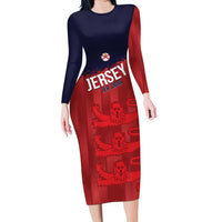 Custom Jersey Cricket Long Sleeve Bodycon Dress Go Jer Lions - Wonder Print Shop