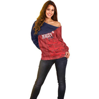 Custom Jersey Cricket Off Shoulder Sweater Go Jer Lions - Wonder Print Shop