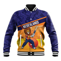 Custom Netherlands Cricket Baseball Jacket Go Flying Dutchmen Lion Mascot - Wonder Print Shop