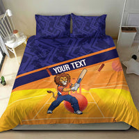 Custom Netherlands Cricket Bedding Set Go Flying Dutchmen Lion Mascot - Wonder Print Shop