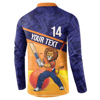 Custom Netherlands Cricket Button Sweatshirt Go Flying Dutchmen Lion Mascot - Wonder Print Shop