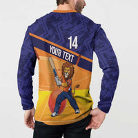 Custom Netherlands Cricket Button Sweatshirt Go Flying Dutchmen Lion Mascot - Wonder Print Shop