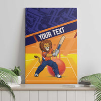 Custom Netherlands Cricket Canvas Wall Art Go Flying Dutchmen Lion Mascot - Wonder Print Shop