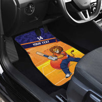 Custom Netherlands Cricket Car Mats Go Flying Dutchmen Lion Mascot - Wonder Print Shop
