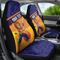 Custom Netherlands Cricket Car Seat Cover Go Flying Dutchmen Lion Mascot - Wonder Print Shop
