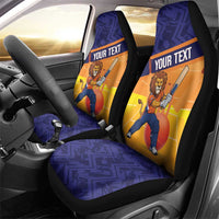 Custom Netherlands Cricket Car Seat Cover Go Flying Dutchmen Lion Mascot - Wonder Print Shop