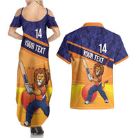 Custom Netherlands Cricket Couples Matching Summer Maxi Dress and Hawaiian Shirt Go Flying Dutchmen Lion Mascot - Wonder Print Shop