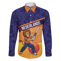 Custom Netherlands Cricket Family Matching Long Sleeve Bodycon Dress and Hawaiian Shirt Go Flying Dutchmen Lion Mascot - Wonder Print Shop