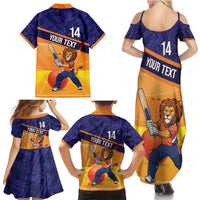 Custom Netherlands Cricket Family Matching Summer Maxi Dress and Hawaiian Shirt Go Flying Dutchmen Lion Mascot - Wonder Print Shop