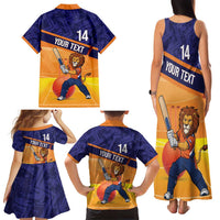 Custom Netherlands Cricket Family Matching Tank Maxi Dress and Hawaiian Shirt Go Flying Dutchmen Lion Mascot - Wonder Print Shop