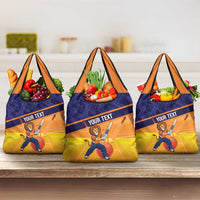 Custom Netherlands Cricket Grocery Bag Go Flying Dutchmen Lion Mascot - Wonder Print Shop