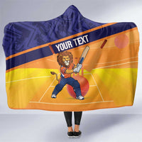 Custom Netherlands Cricket Hooded Blanket Go Flying Dutchmen Lion Mascot - Wonder Print Shop