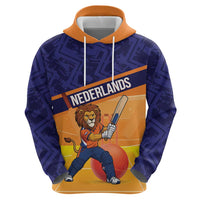 Custom Netherlands Cricket Hoodie Go Flying Dutchmen Lion Mascot - Wonder Print Shop