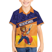 Custom Netherlands Cricket Kid Hawaiian Shirt Go Flying Dutchmen Lion Mascot - Wonder Print Shop