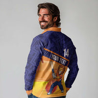 Custom Netherlands Cricket Long Sleeve Polo Shirt Go Flying Dutchmen Lion Mascot - Wonder Print Shop