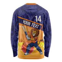 Custom Netherlands Cricket Long Sleeve Shirt Go Flying Dutchmen Lion Mascot - Wonder Print Shop