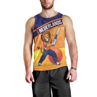 Custom Netherlands Cricket Men Tank Top Go Flying Dutchmen Lion Mascot - Wonder Print Shop