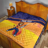 Custom Netherlands Cricket Quilt Go Flying Dutchmen Lion Mascot - Wonder Print Shop
