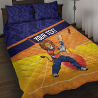 Custom Netherlands Cricket Quilt Bed Set Go Flying Dutchmen Lion Mascot - Wonder Print Shop