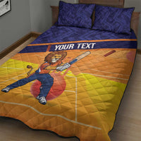 Custom Netherlands Cricket Quilt Bed Set Go Flying Dutchmen Lion Mascot - Wonder Print Shop