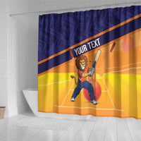 Custom Netherlands Cricket Shower Curtain Go Flying Dutchmen Lion Mascot - Wonder Print Shop
