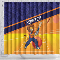Custom Netherlands Cricket Shower Curtain Go Flying Dutchmen Lion Mascot - Wonder Print Shop