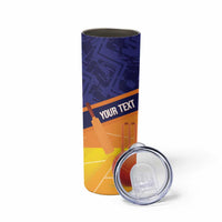 Custom Netherlands Cricket Skinny Tumbler Go Flying Dutchmen Lion Mascot - Wonder Print Shop