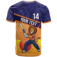 Custom Netherlands Cricket T Shirt Go Flying Dutchmen Lion Mascot - Wonder Print Shop