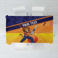 Custom Netherlands Cricket Tablecloth Go Flying Dutchmen Lion Mascot - Wonder Print Shop