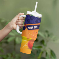 Custom Netherlands Cricket Tumbler With Handle Go Flying Dutchmen Lion Mascot - Wonder Print Shop