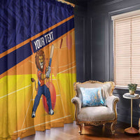 Custom Netherlands Cricket Window Curtain Go Flying Dutchmen Lion Mascot - Wonder Print Shop