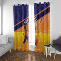 Custom Netherlands Cricket Window Curtain Go Flying Dutchmen Lion Mascot - Wonder Print Shop