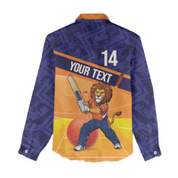 Custom Netherlands Cricket Women Casual Shirt Go Flying Dutchmen Lion Mascot - Wonder Print Shop