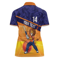 Custom Netherlands Cricket Women Polo Shirt Go Flying Dutchmen Lion Mascot - Wonder Print Shop