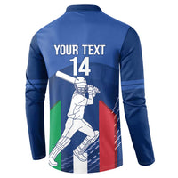 Custom Italy Cricket Button Sweatshirt Go Gli Azzurri - Wonder Print Shop
