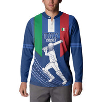Custom Italy Cricket Button Sweatshirt Go Gli Azzurri - Wonder Print Shop