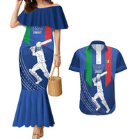 Custom Italy Cricket Couples Matching Mermaid Dress and Hawaiian Shirt Go Gli Azzurri - Wonder Print Shop