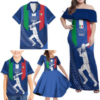 Custom Italy Cricket Family Matching Off Shoulder Maxi Dress and Hawaiian Shirt Go Gli Azzurri - Wonder Print Shop
