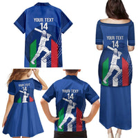 Custom Italy Cricket Family Matching Puletasi and Hawaiian Shirt Go Gli Azzurri - Wonder Print Shop