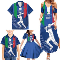 Custom Italy Cricket Family Matching Summer Maxi Dress and Hawaiian Shirt Go Gli Azzurri - Wonder Print Shop