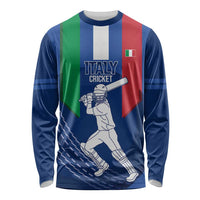 Custom Italy Cricket Long Sleeve Shirt Go Gli Azzurri - Wonder Print Shop