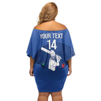 Custom Italy Cricket Off Shoulder Short Dress Go Gli Azzurri - Wonder Print Shop