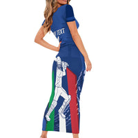 Custom Italy Cricket Short Sleeve Bodycon Dress Go Gli Azzurri - Wonder Print Shop