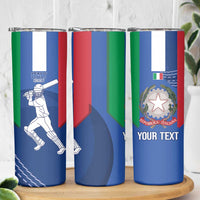 Custom Italy Cricket Skinny Tumbler Go Gli Azzurri - Wonder Print Shop