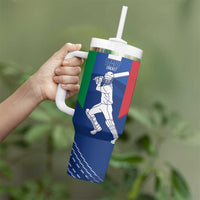 Custom Italy Cricket Tumbler With Handle Go Gli Azzurri - Wonder Print Shop