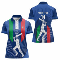 Custom Italy Cricket Women Polo Shirt Go Gli Azzurri - Wonder Print Shop