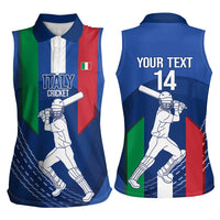 Custom Italy Cricket Women Sleeveless Polo Shirt Go Gli Azzurri - Wonder Print Shop