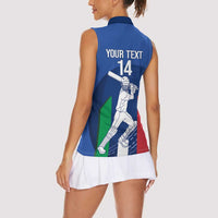 Custom Italy Cricket Women Sleeveless Polo Shirt Go Gli Azzurri - Wonder Print Shop
