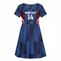 Custom Vozinha Cabo Verde Football Kid Short Sleeve Dress Tubaroes Azuis Man Of The Match