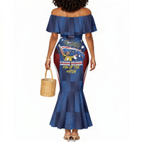 Custom Vozinha Cabo Verde Football Mermaid Dress Tubaroes Azuis Man Of The Match